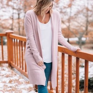 A.N.A. Long Sleeve Mauve Dust Cardigan